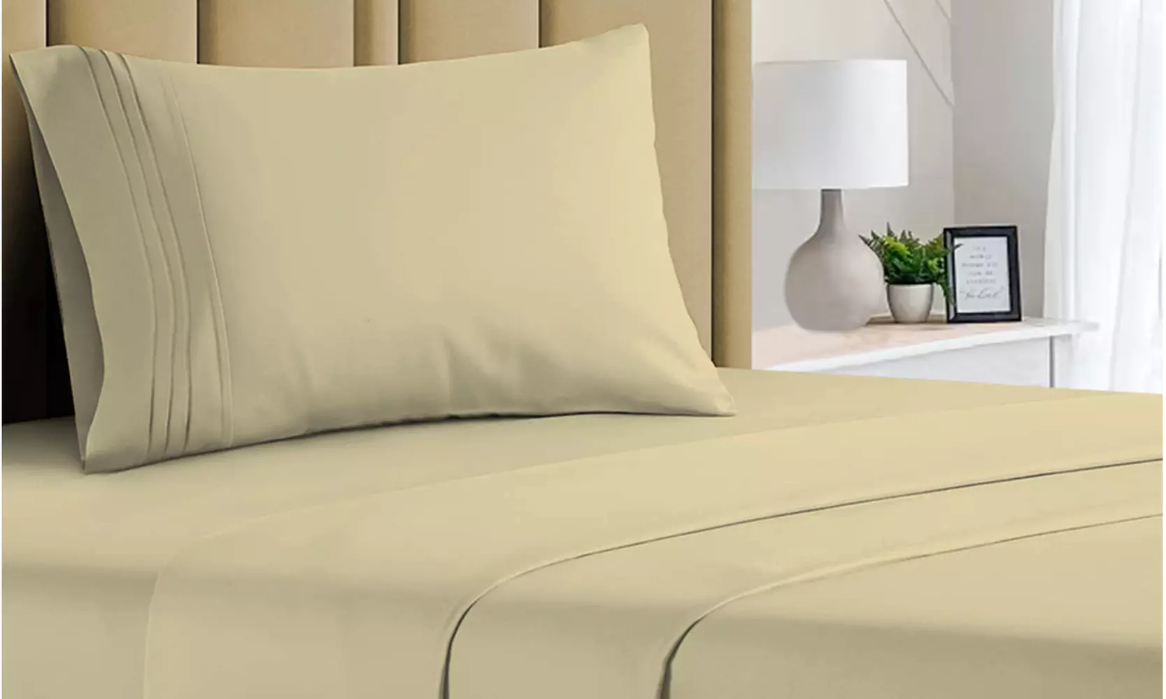 1800 TC Twin Sheet Set - 3PC Double Brushed Bamboo Blend