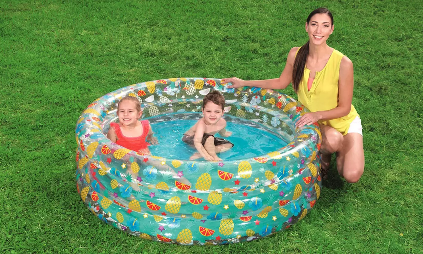 Bestway Inflatable Swimming Pool with 3 Air Valves and Drain Plug