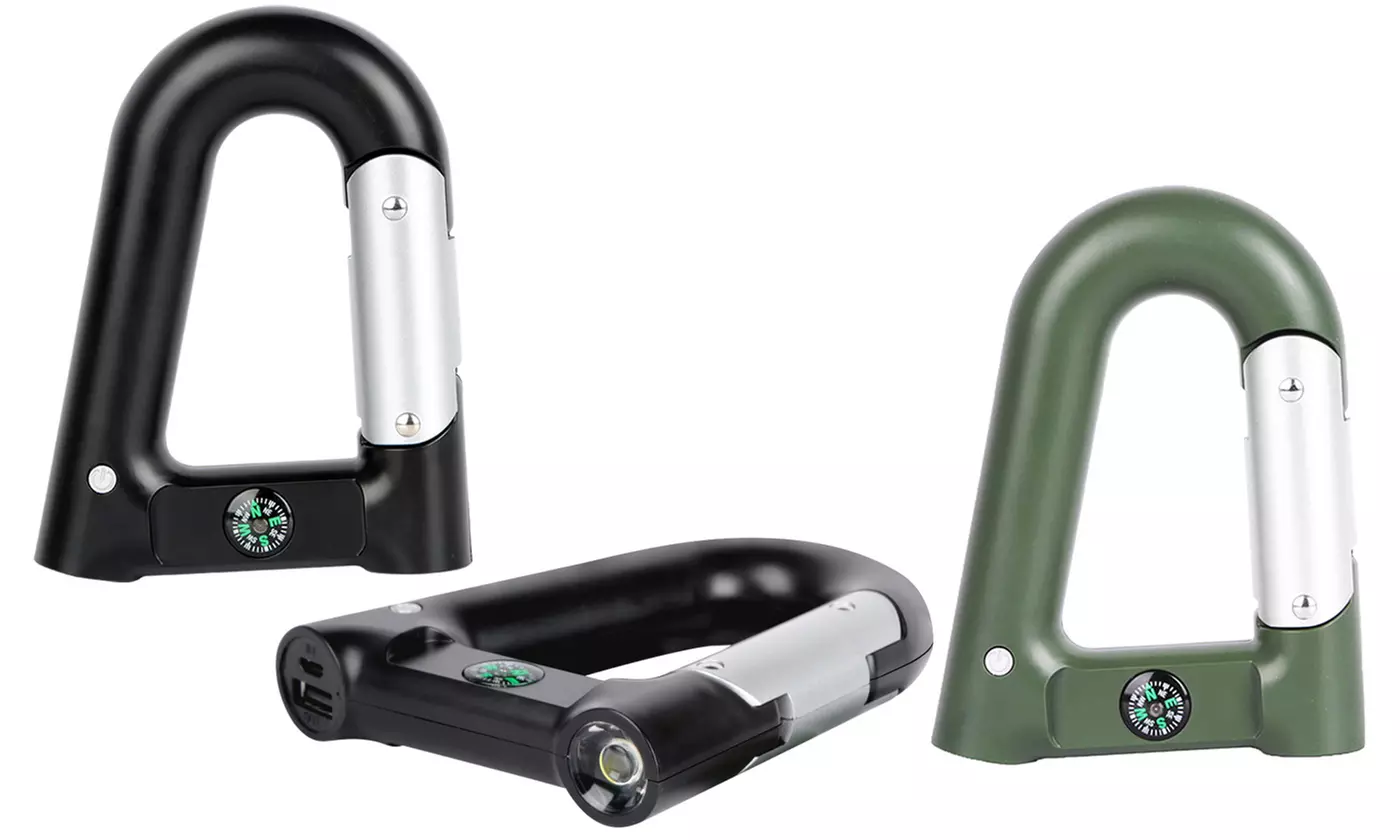 iMounTEK 2,200mAh Carabiner Clip Power Bank with Flashlight & Compass - Primary Image