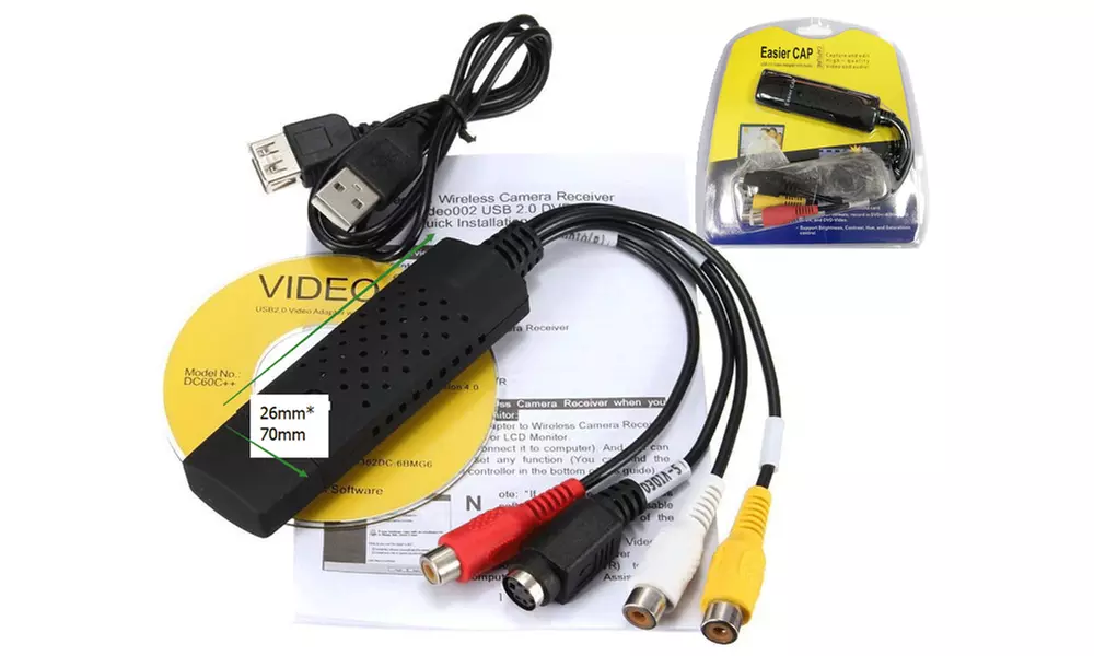 Easycap USB 2.0 Audio TV Video VHS to DVD PC HDD Converter Adapter Capture Card - Second Medium