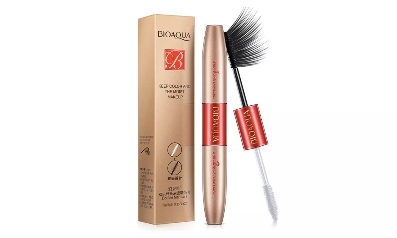 BIOAQUA Lengthening Volumizing Fiber Mascara Dual-head Waterproof  - Primary Image