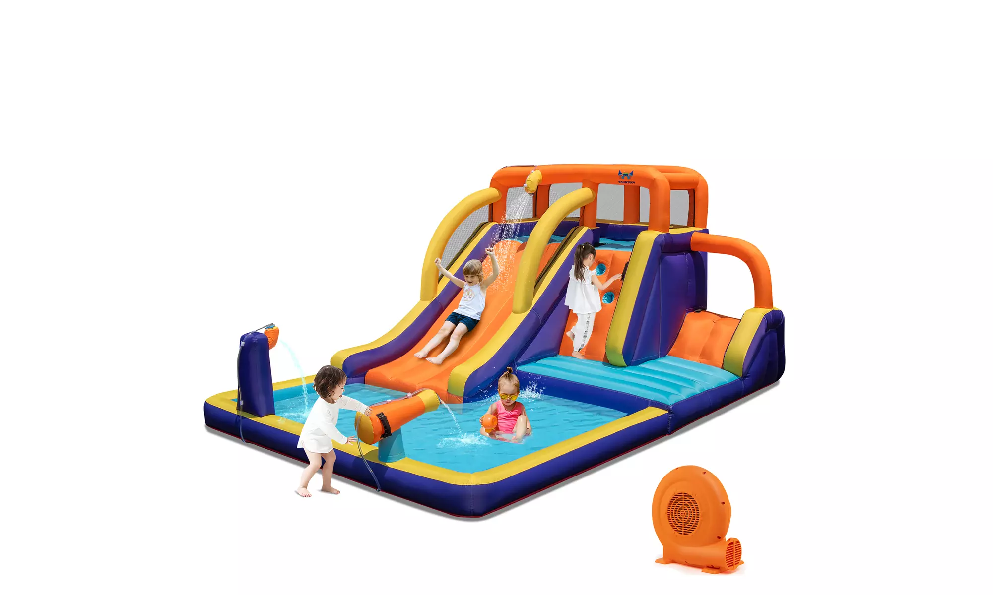 Inflatable Waterslide 4-in-1 Kids Bounce Castle w/ Splash Pool w/ 750W Blower - Primary Image