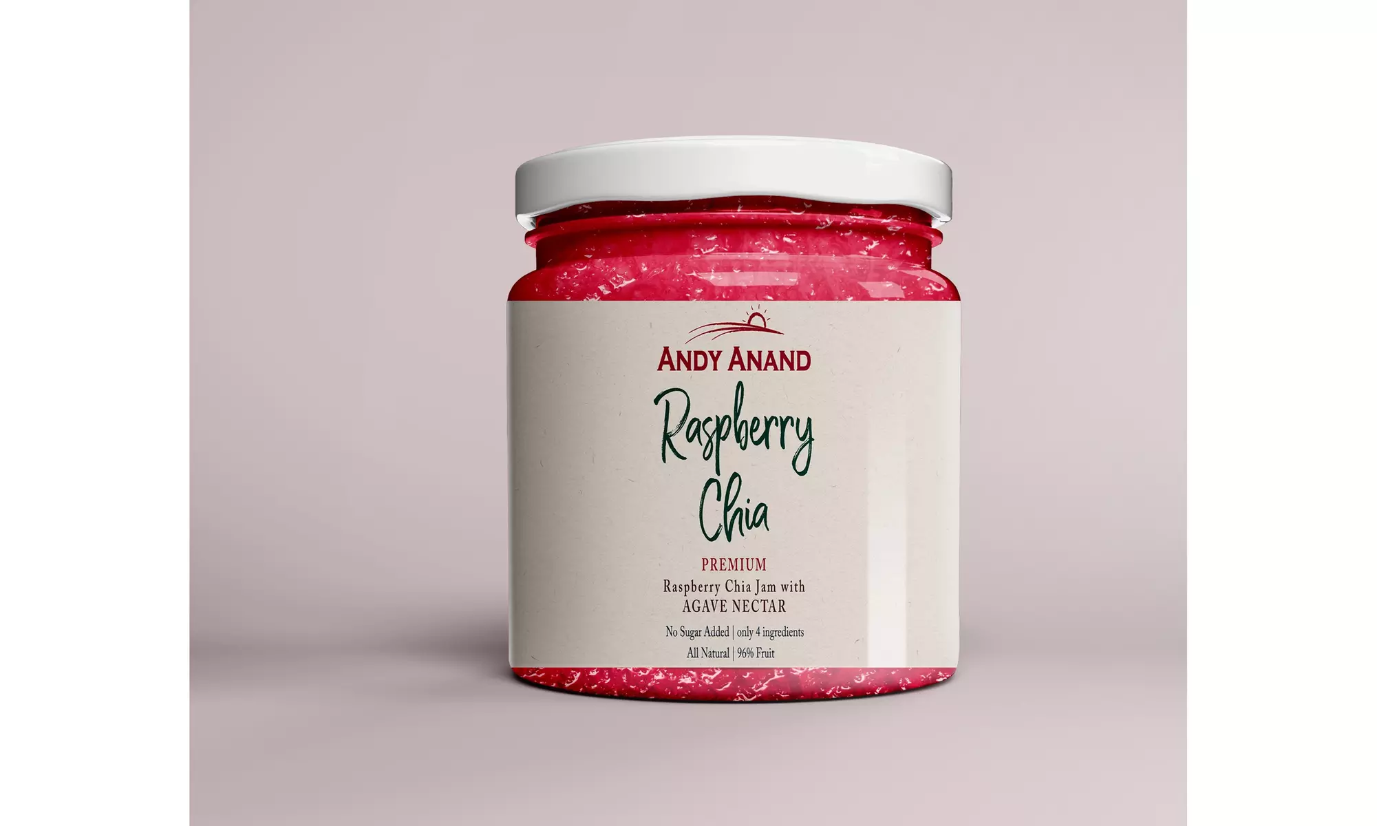 Andy Anand Organic Raspberry Chia Jam 96% fruit, sweetened with Agave - Primary Image