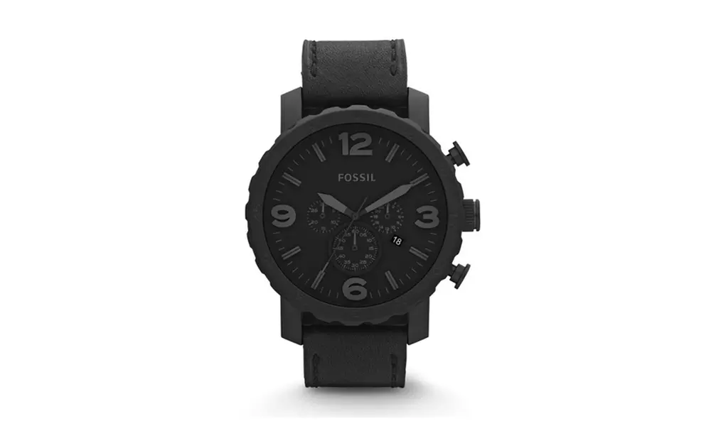 JR1354P Nate Chronograph Black Leather Black for Men - 1 Pc Watch - Second Medium