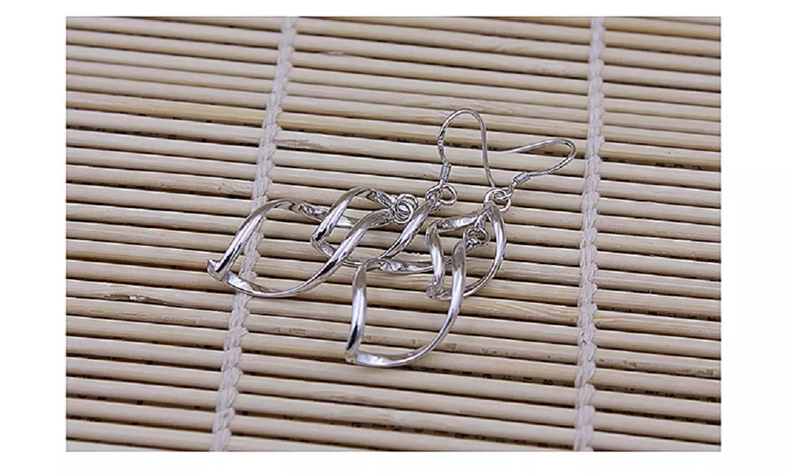 Twisted Sterling Silver Double Drop Earrings