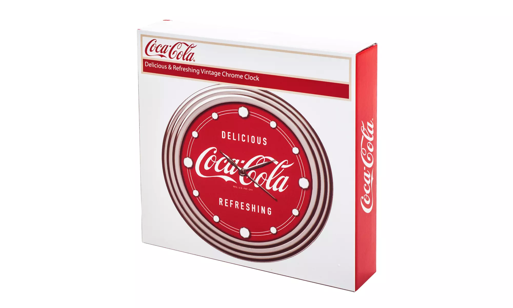 Coca-Cola Clock w/ Chrome Finish Delicious Style 12 inch - Second Medium