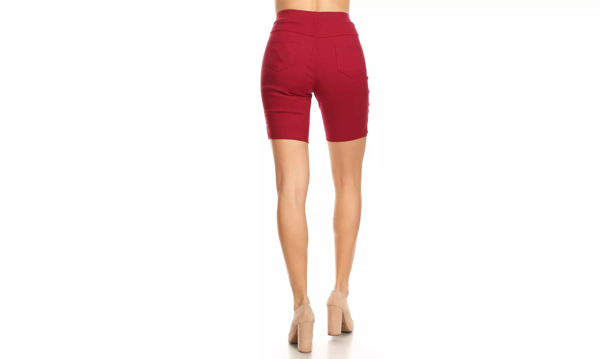 JVINI Women's High Rise Stretch Jean Bermuda Shorts With Slit Hem S-3XL