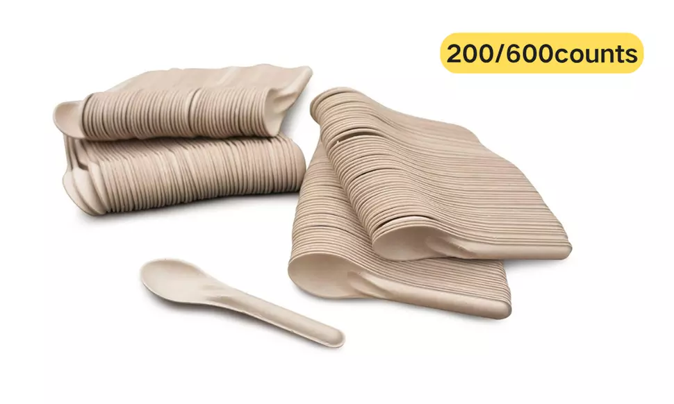 Compostable Renewable Fiber Spoons PFAS, Bleach Free, BPI Certified