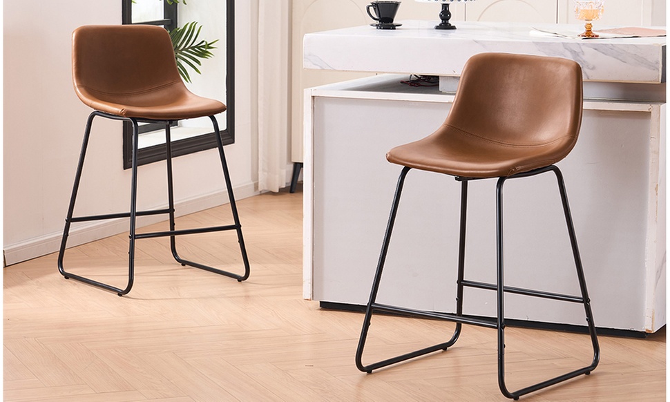 Ferpit 2 Pack Tufted Upholstered Barstools