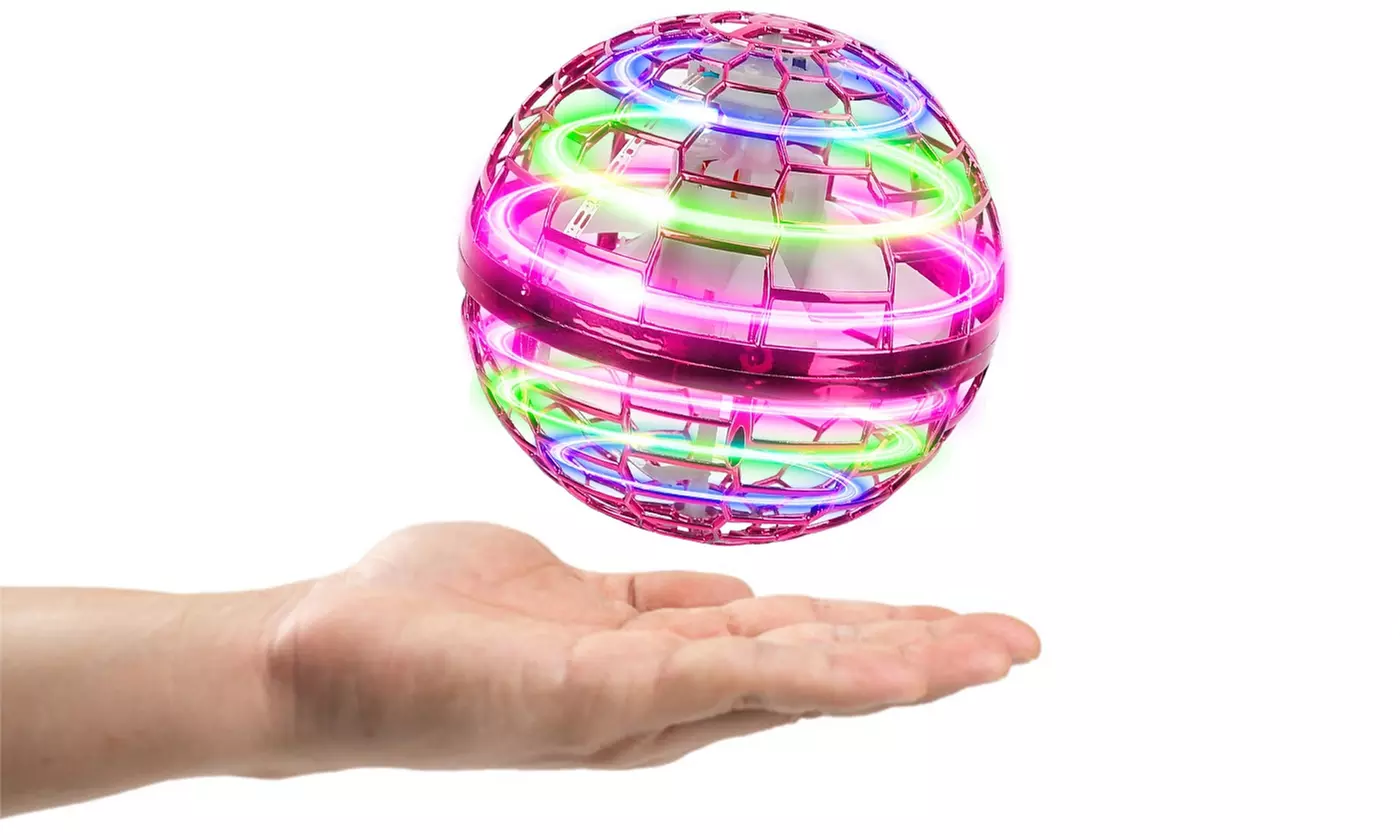 iMounTEK LED Flying Ball Toy 360-Degree Hand-Controlled Hover Drone with Lights