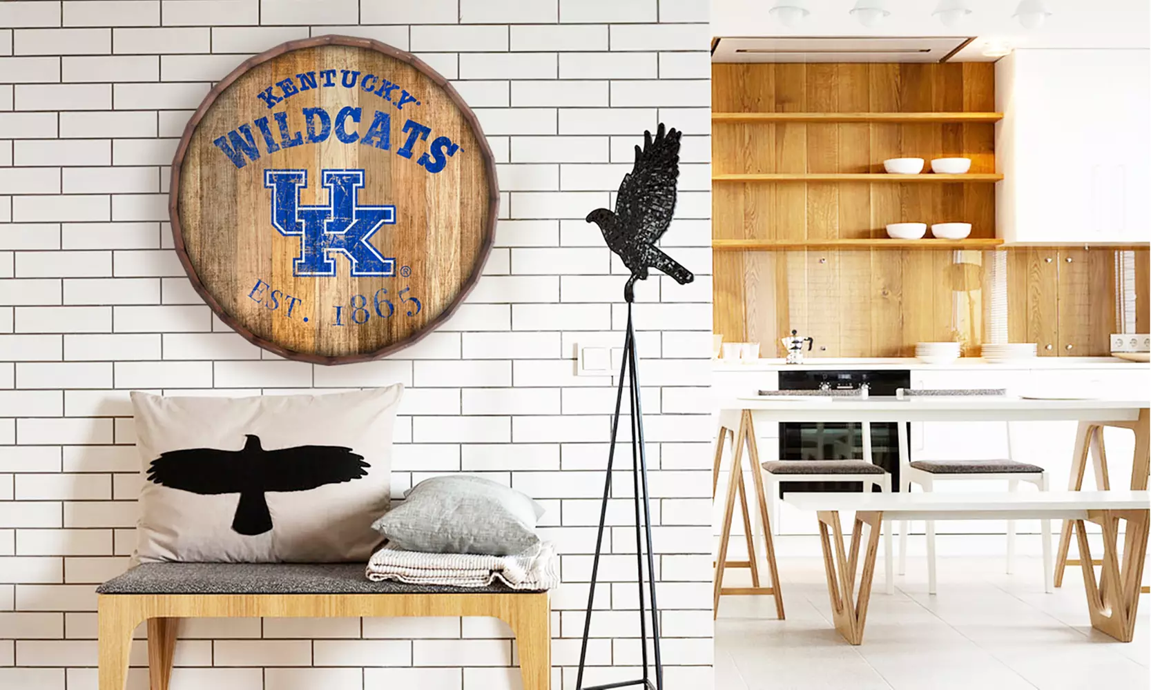 Fan Creations NCAA Team Logo 24" Distressed Established Barrel Top Sign - Primary Image