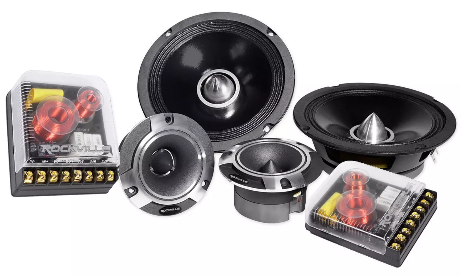 Pair Rockville X6.5C Competition 6.5" 1000W Component Speakers/Titanium Tweeters - Primary Image