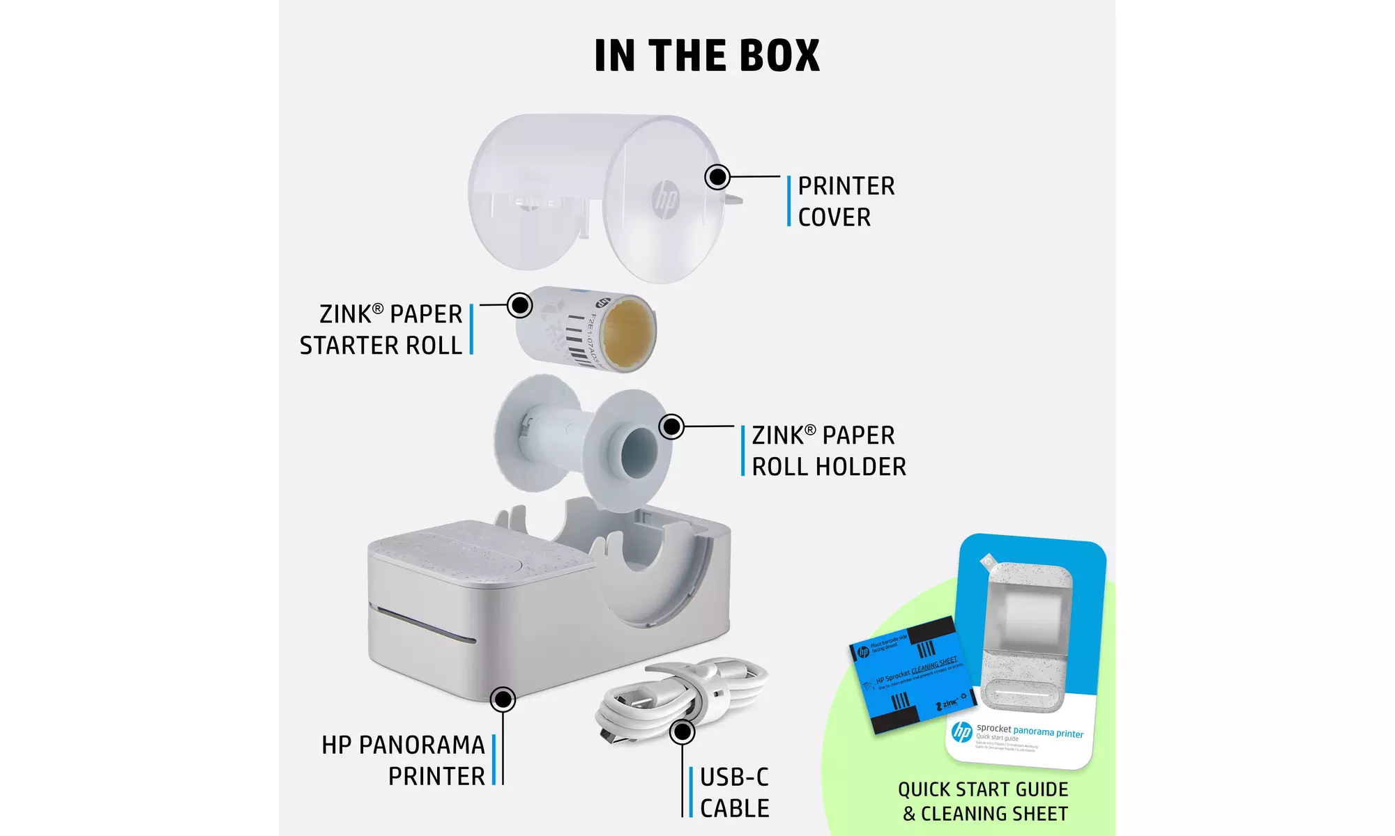 HP Sprocket Panorama Portable Instant Label Printer & Photo Printer 2"x 0.5"- 9"