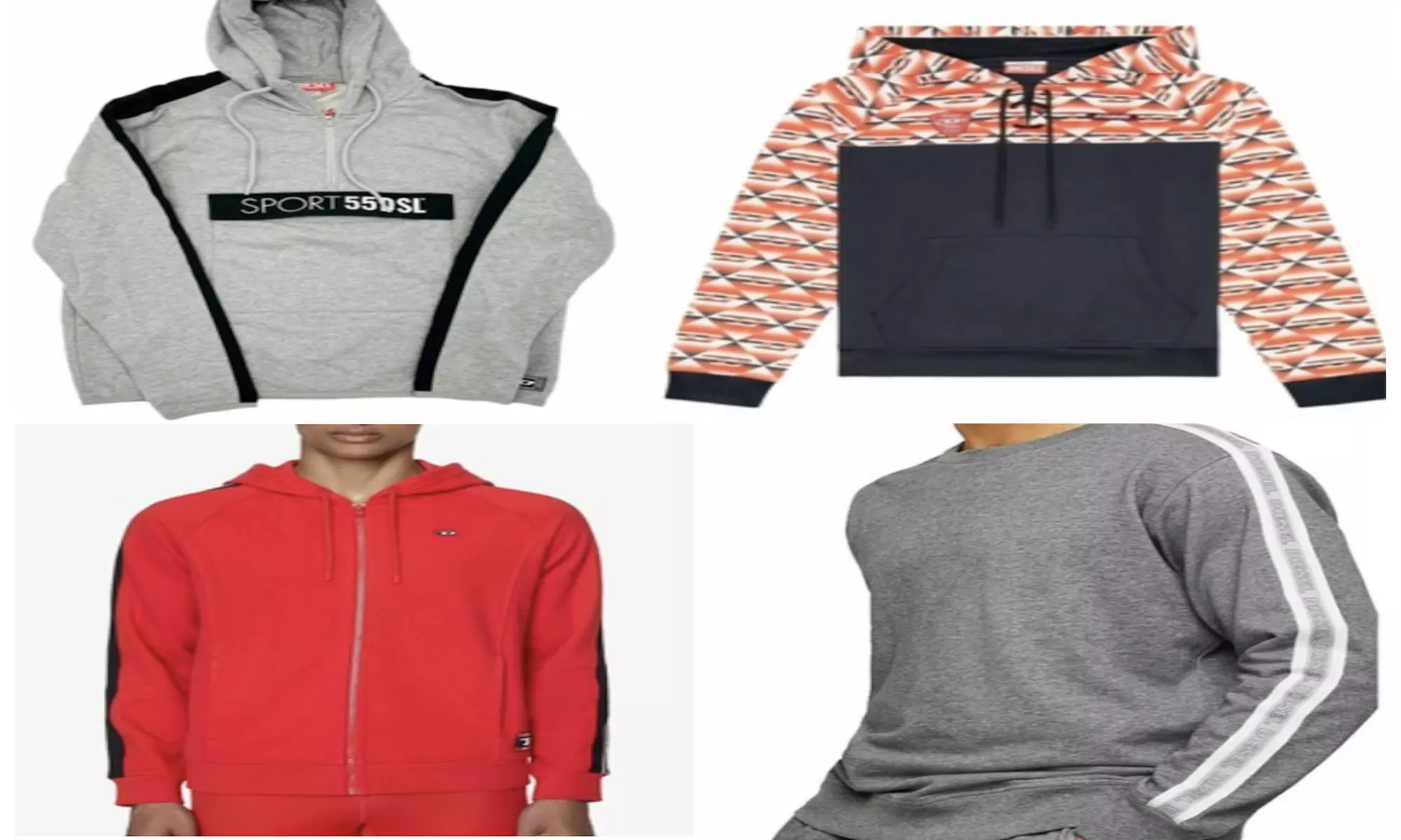Diesel Brand Men's Zip Up Hoodie & Crew Neck Sweatshirts