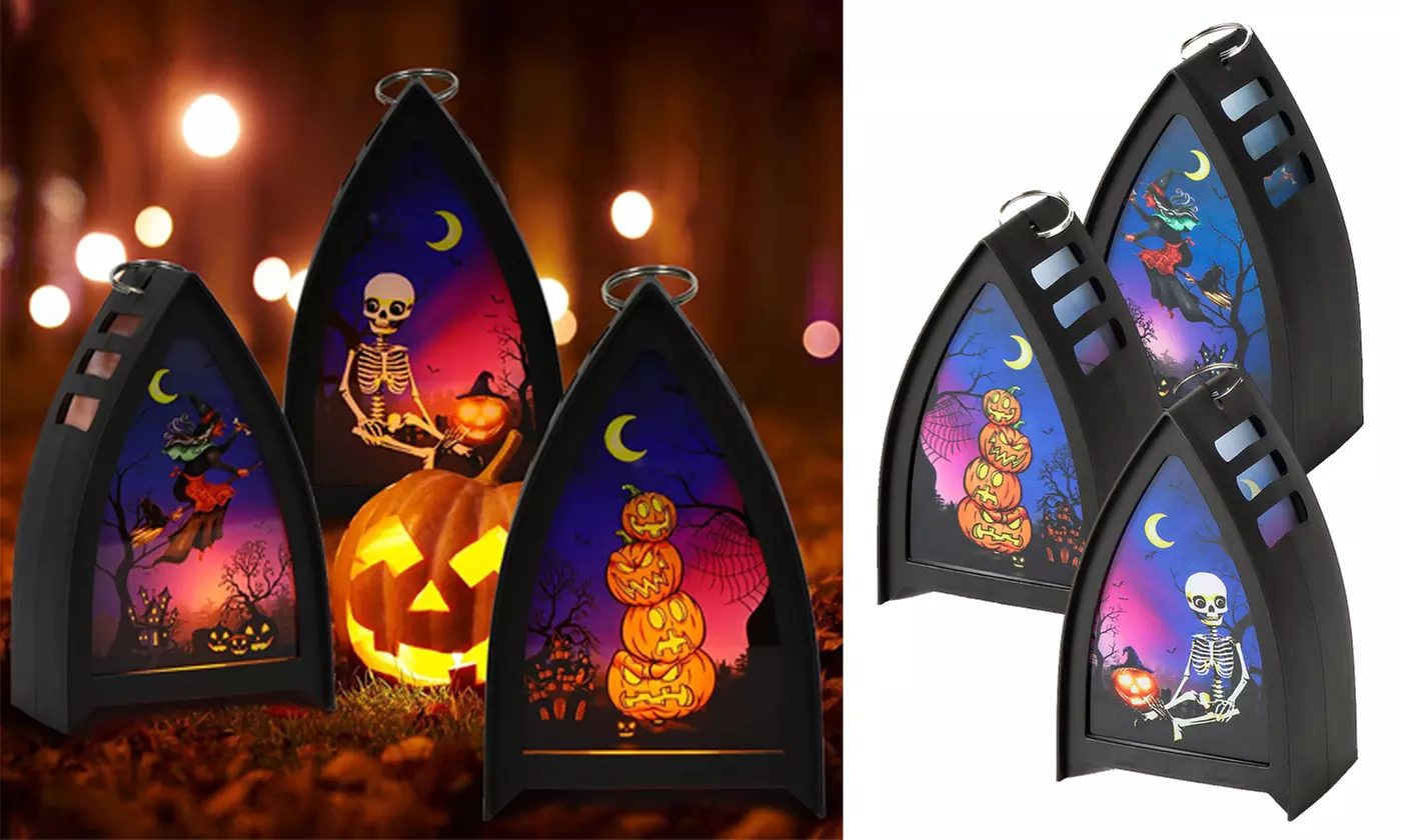 Portable Halloween Lantern Light Decoration Pumpkin Skeleton Witch LED Light - Primary Image