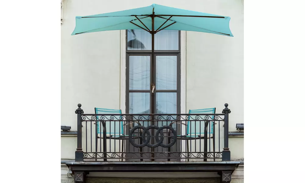 Pure Garden Half-Round Patio Umbrella - Primary Image