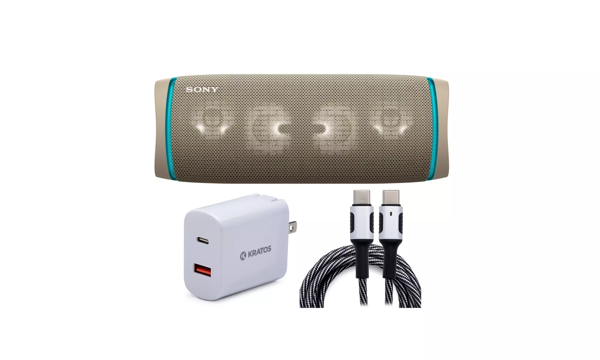 Sony SRSXB43 EXTRA BASS Bluetooth Wireless Portable Speaker (Taupe) bundle - Primary Image