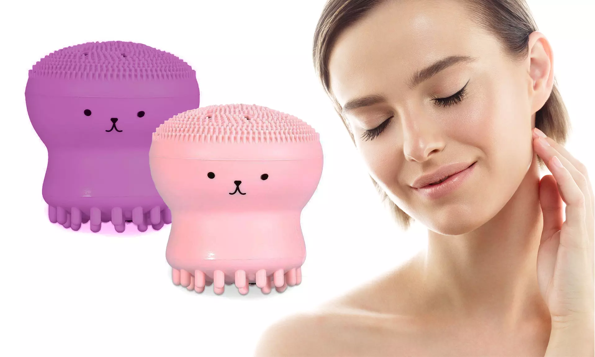Adorable Silicone Jellyfish Facial Exfoliator, Cleansing and Massaging Brush