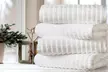 Bibb Home 4 Pack Ribbed Egyptian Cotton Bath Towel Set - Second Medium