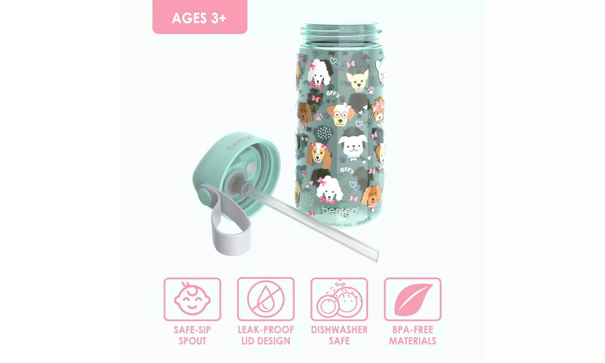Bentgo Kids Water Bottle (1 and 2 Pack options)