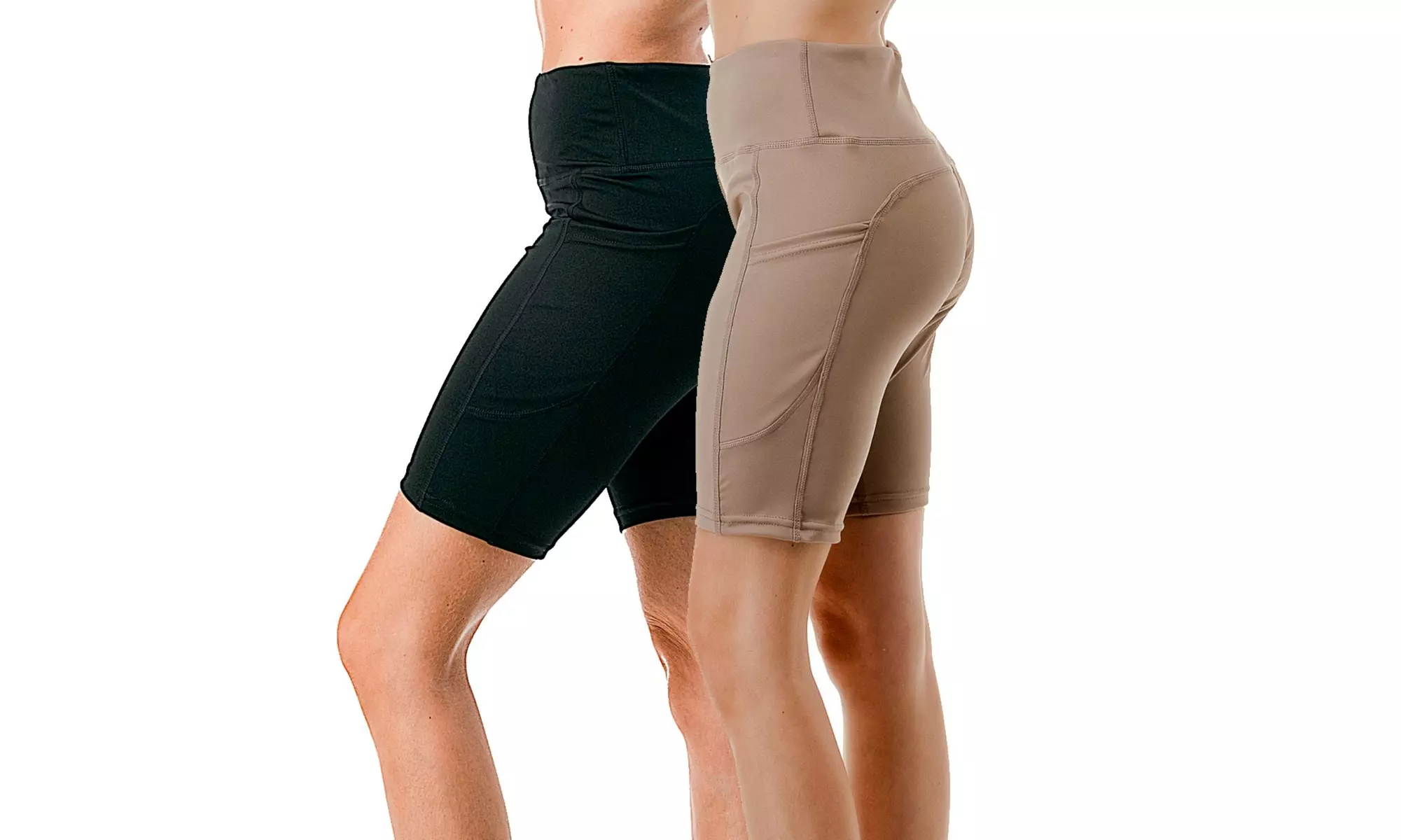2-Pack Women's Biker Bermuda Shorts High Waisted Tummy Control Leggings 