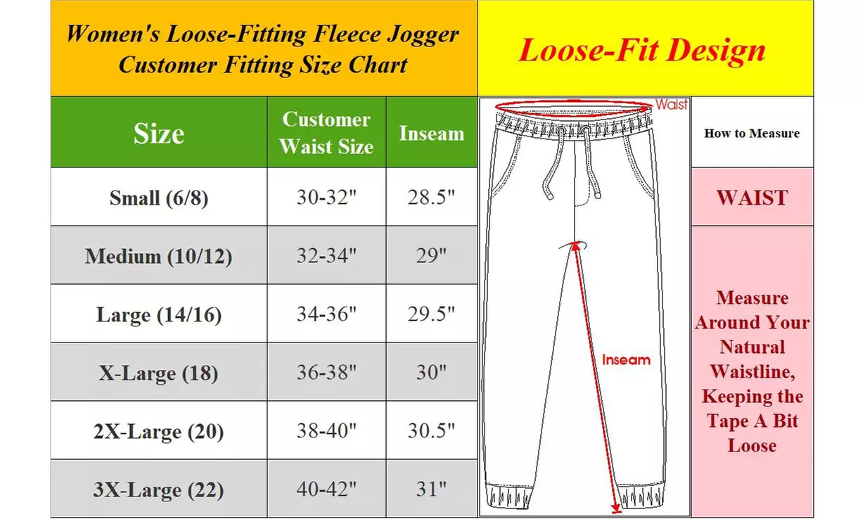 Women's Loose-Fitting Fleece Jogger Sweatpants With Zipper Pockets (S to 3XL)