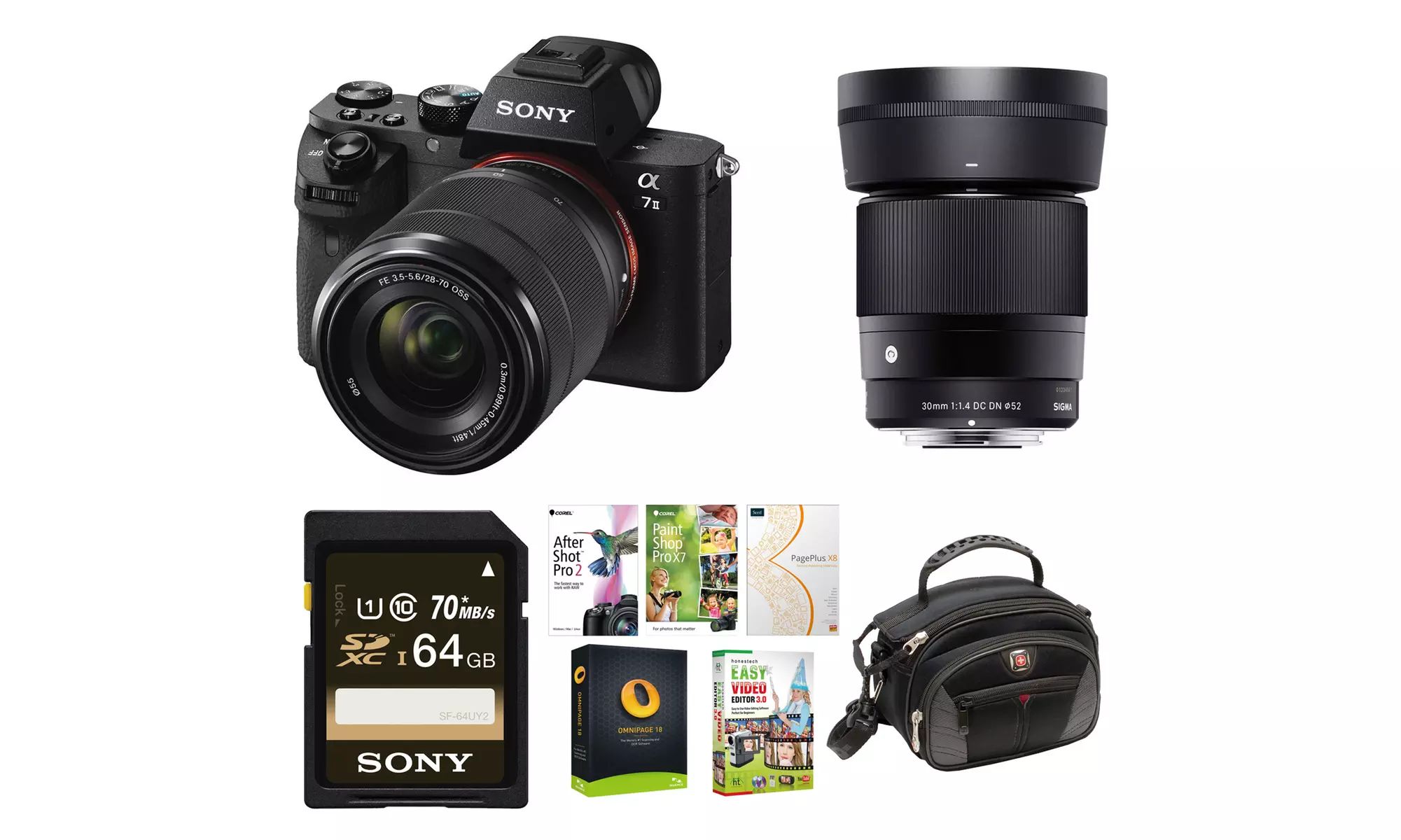 Sony Alpha a7II Mirrorless Digital Camera with 28-70mm Lens and 30mm Lens Bundle - Second Medium