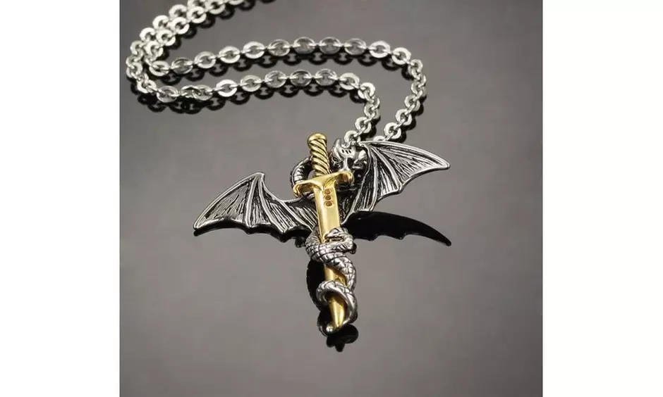 Dragon Sword Men's Stainless Steel Pendant - Primary Image