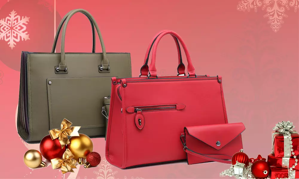 MK Belted Collection Satchel with Wristlet by Marco Group - Primary Image