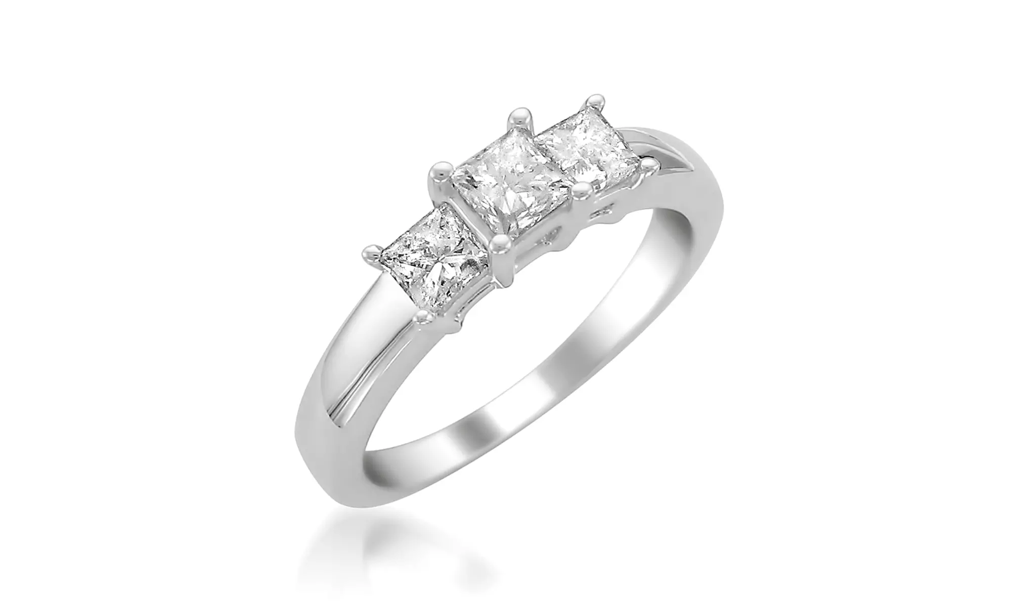 1 Cttw Three Stone Princess Cut Diamond Ring in Platinum by Eternal Brilliance - Second Medium