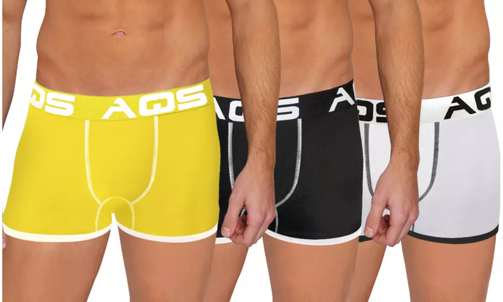 3 Pack AQS Men's Fitted Boxer Briefs