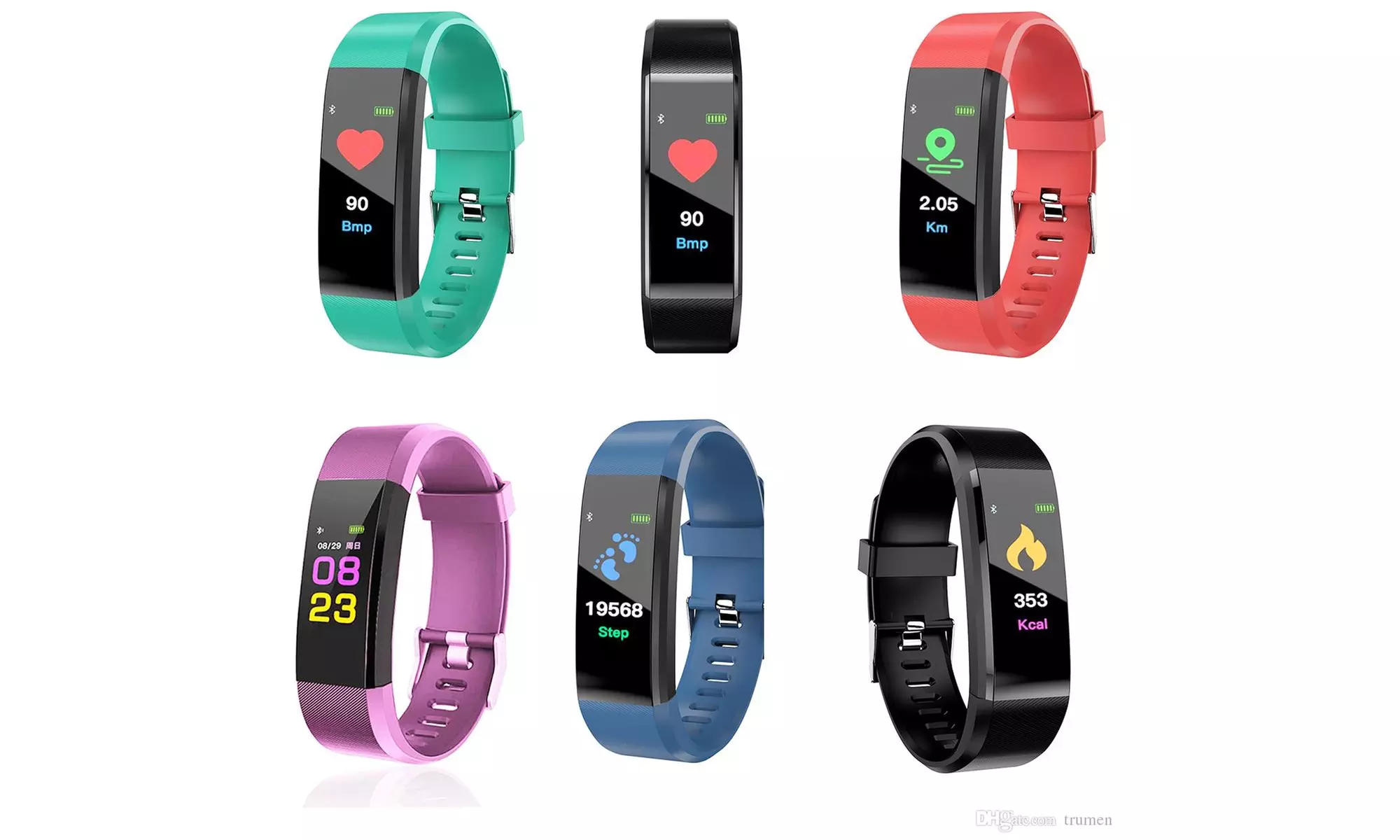 ID115HR Plus Fitness activity Tracker Heart Rate Monitor Waterproof Smart Watch  - Primary Image