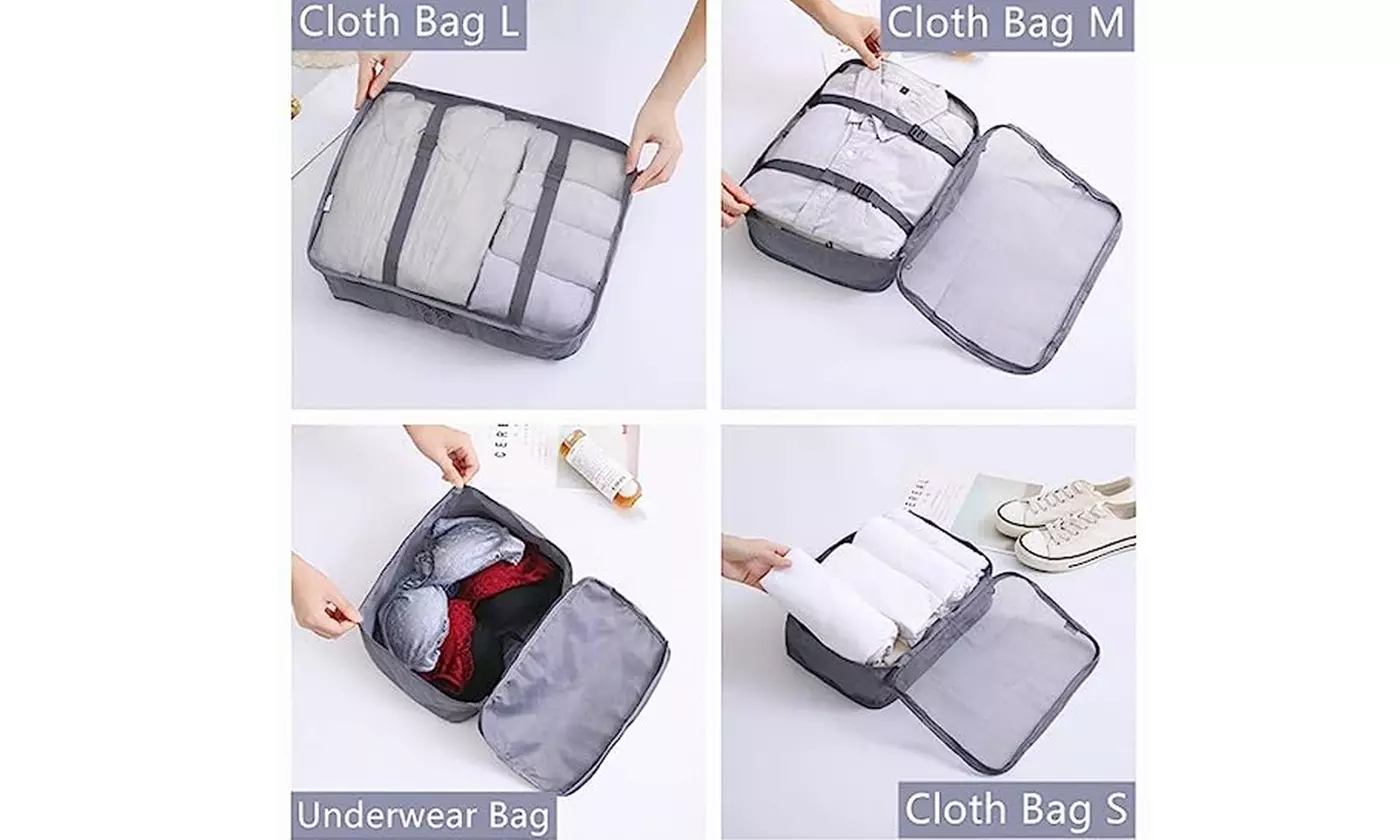 8 Pieces ItBelongs2U Luggage Packing Cubes Travel Accessories Organizers Set