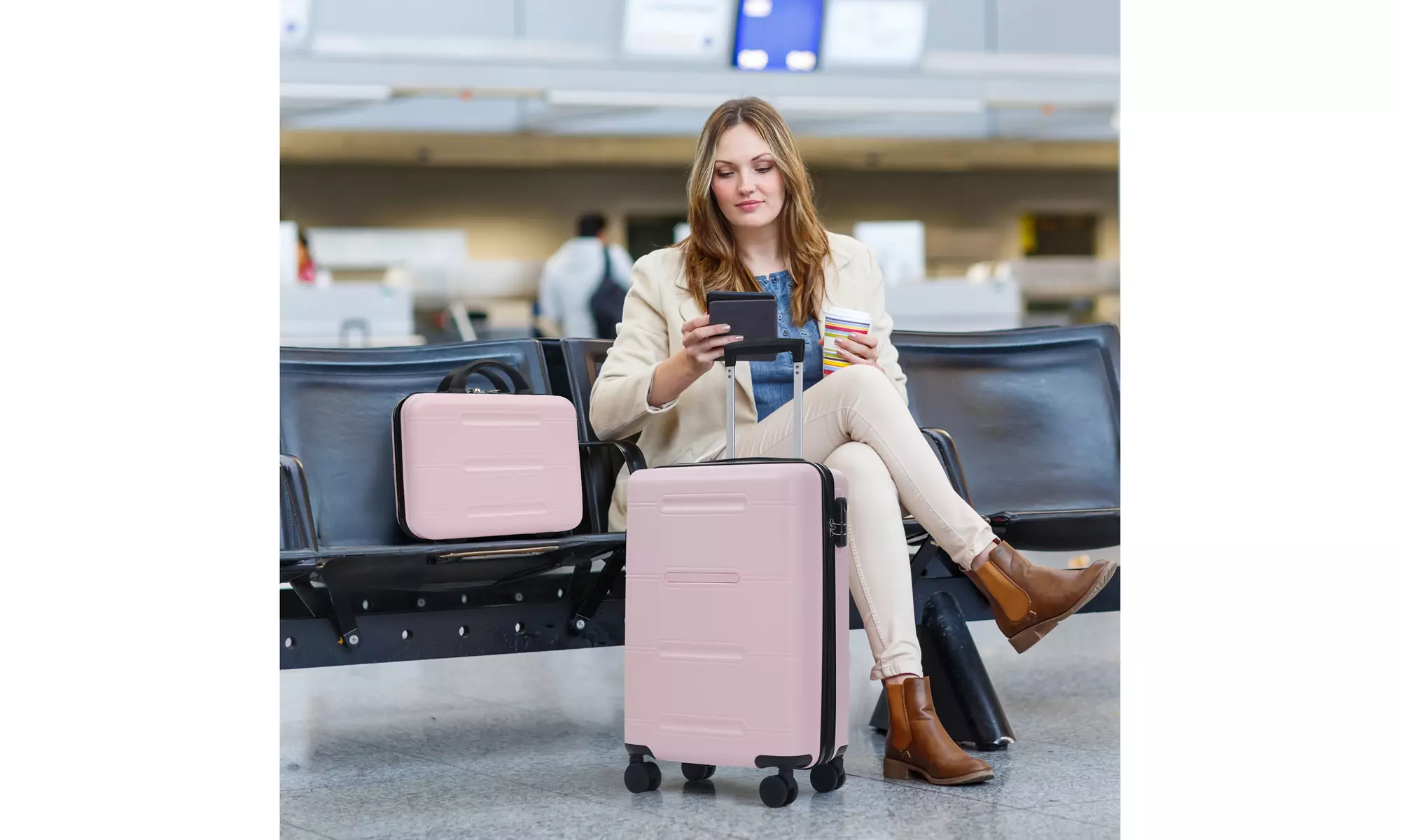 Six-Piece Luggage Set with Expandable Suitcases