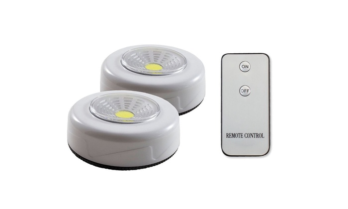 Up To 55 Off On Battery Operated Cob Led Puck Groupon Goods Battery Operated Cob Led Puck Light With Remote Control