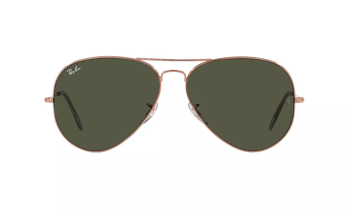 Ray-Ban Rose Gold-Tone Aviator with Glass Lenses - Classic Unisex Sunglasses - Second Medium