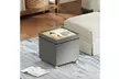 Costway 18 Inches Ottoman with Storage,Tray & Rubber Wood Legs for Small Space - Second Medium