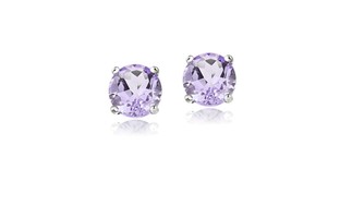 1.50ct TGW Amethyst 6mm Stud Earrings in Sterling Silver