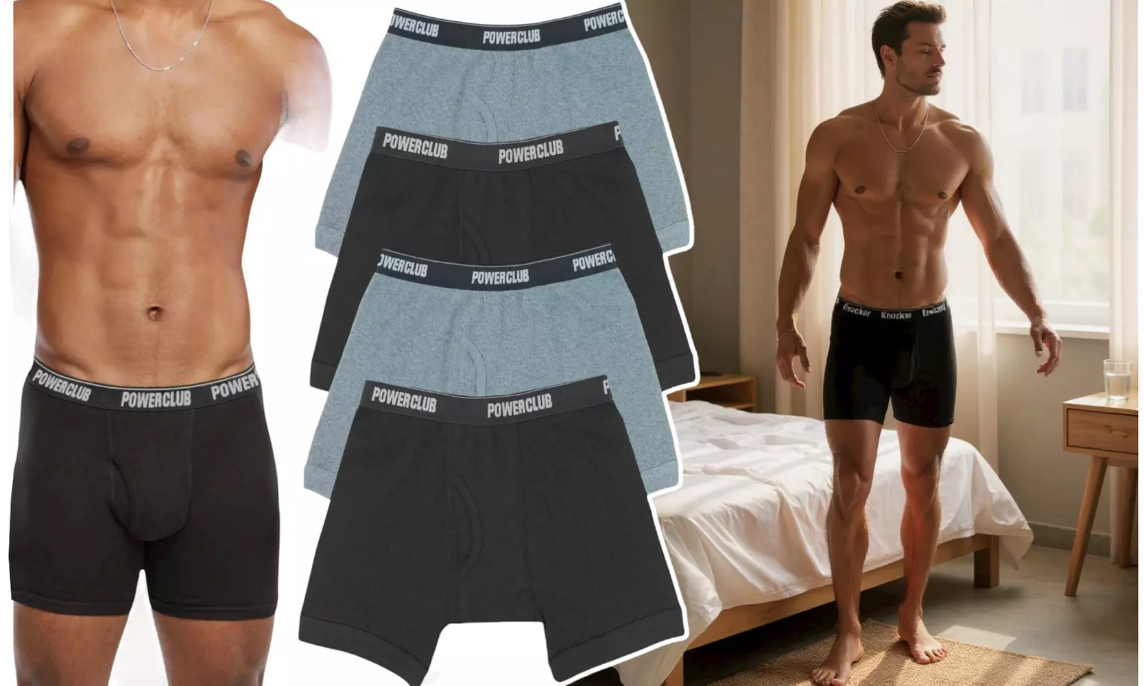 ToBeInStyle Men's Multi-Pack Of Assorted Cotton Boxer Brief Shorts