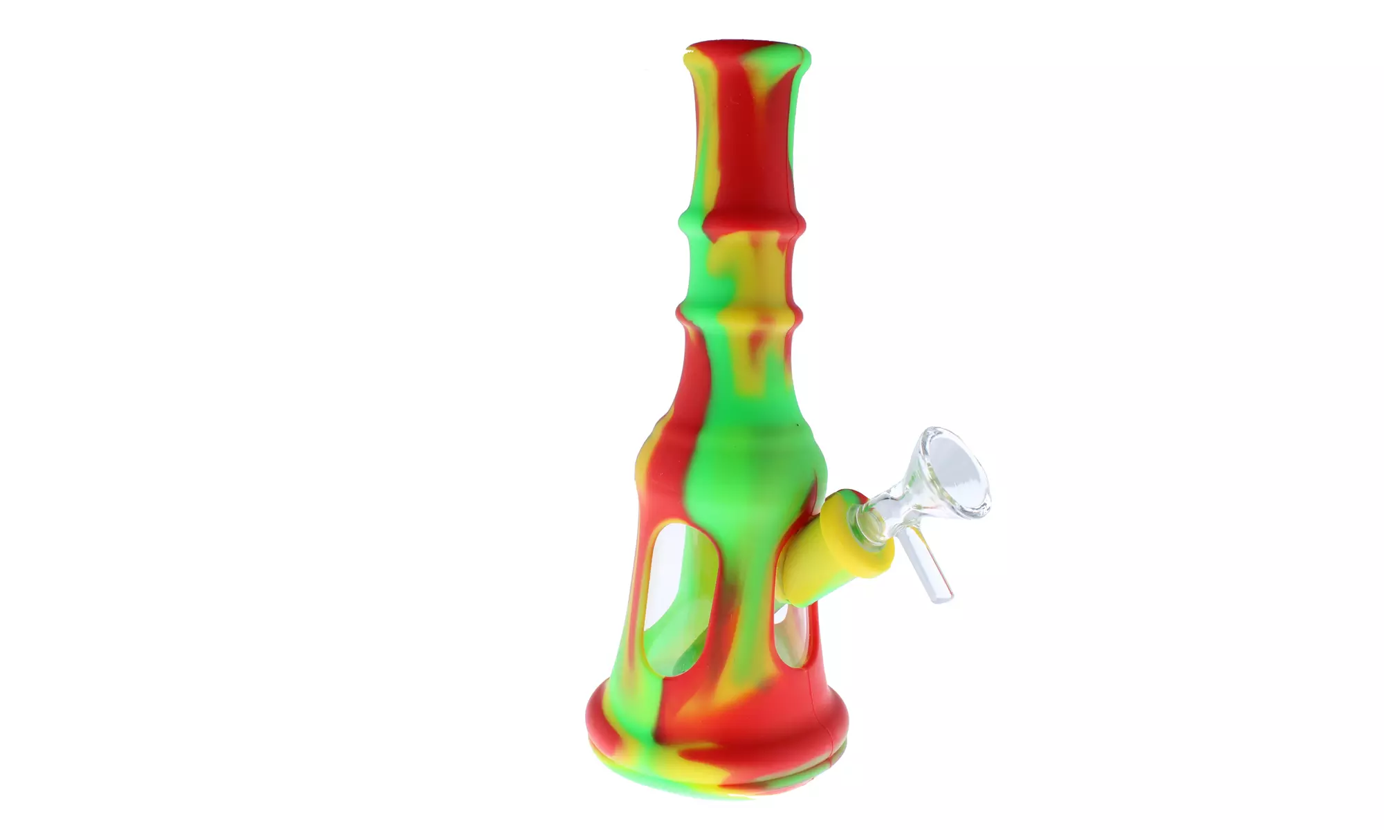 8" Assorted Color Liberty Bell Hybrid Glass and Silicone Tobacco Water Pipe - Second Medium