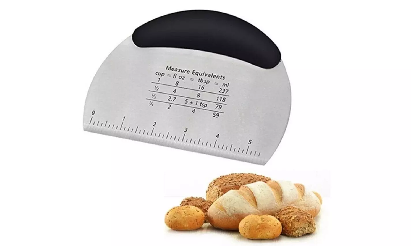 Dough Cake Stainless Steel Kitchen Pizza Flour Tool Cutter Gadget Scraper US - Primary Image