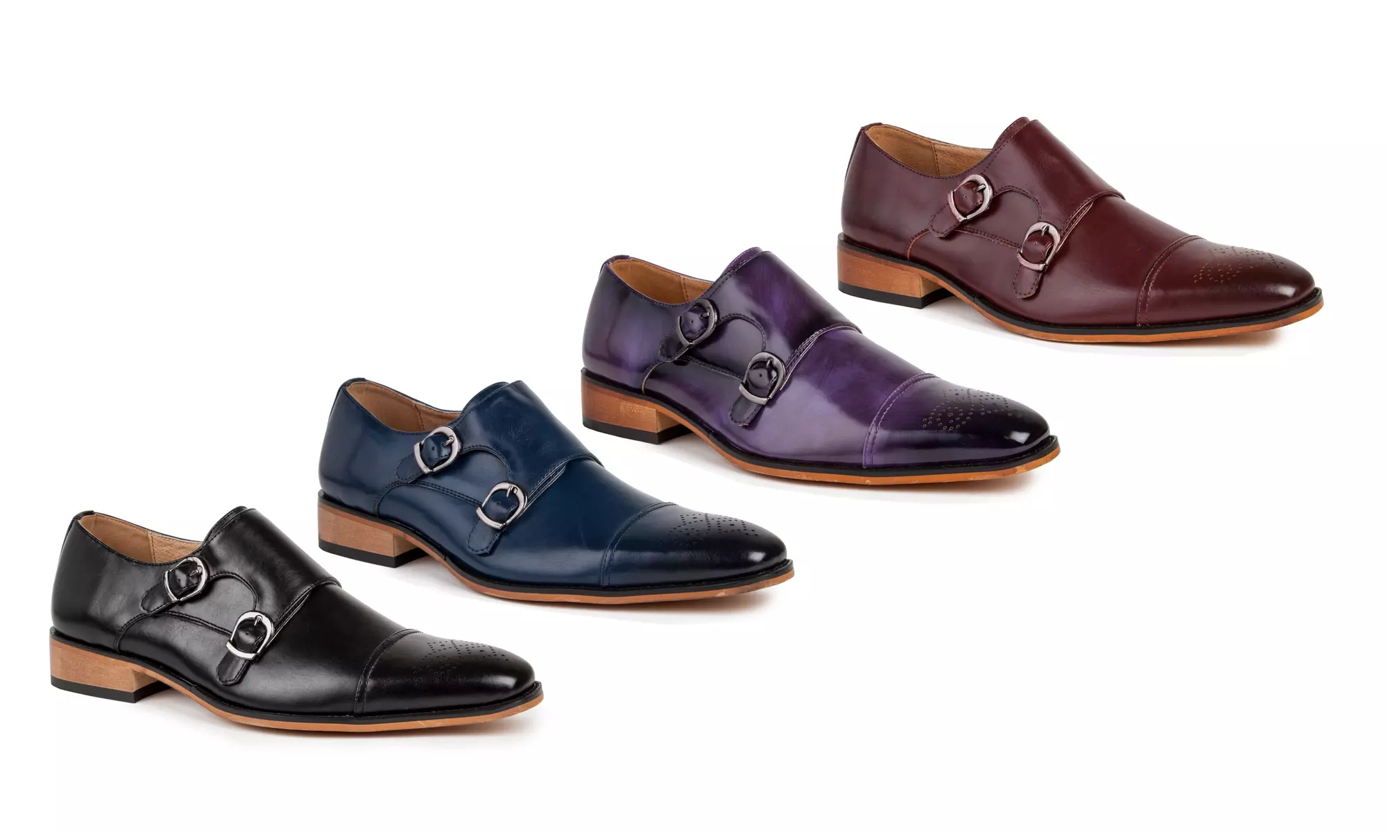 Signature Double Monk strap Cap-toe Brogues shoes - Primary Image