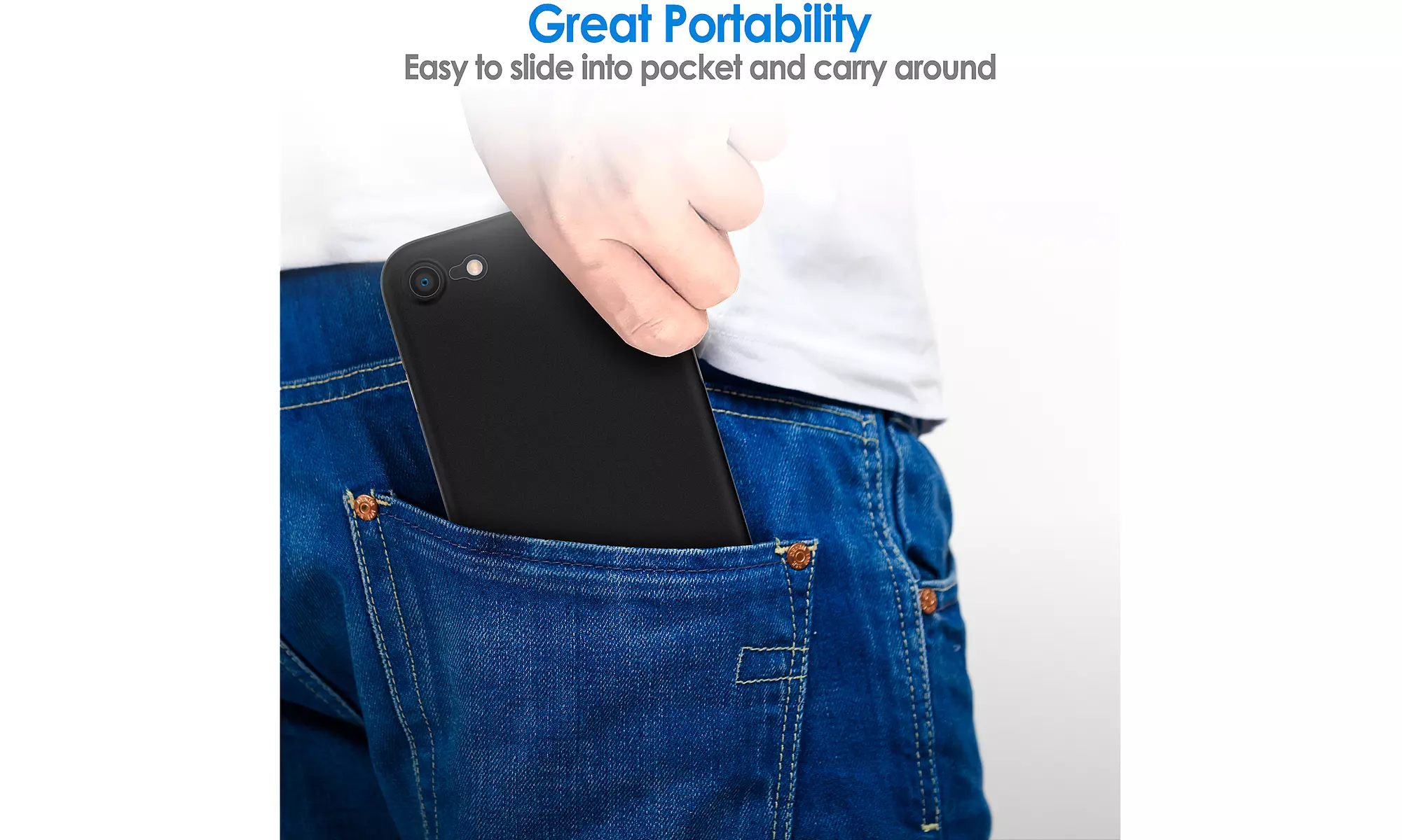Ultra Slim Matte Hard Case for iPhone 8/7/SE 3/2, Camera Lens Cover Protection