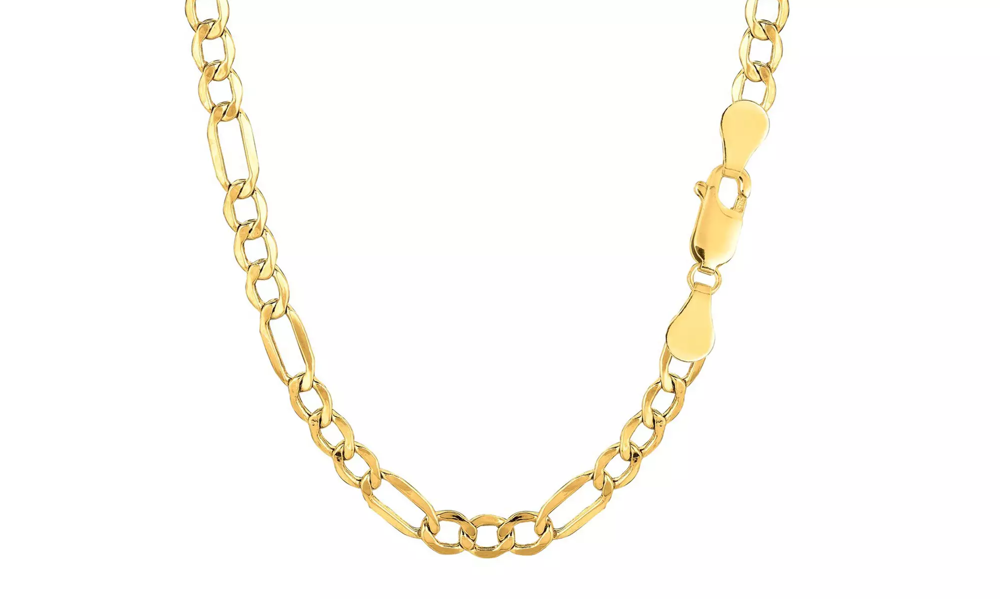 14k Yellow Gold Diamond Cut Solid Figaro Chain - 4.5 mm - Primary Image