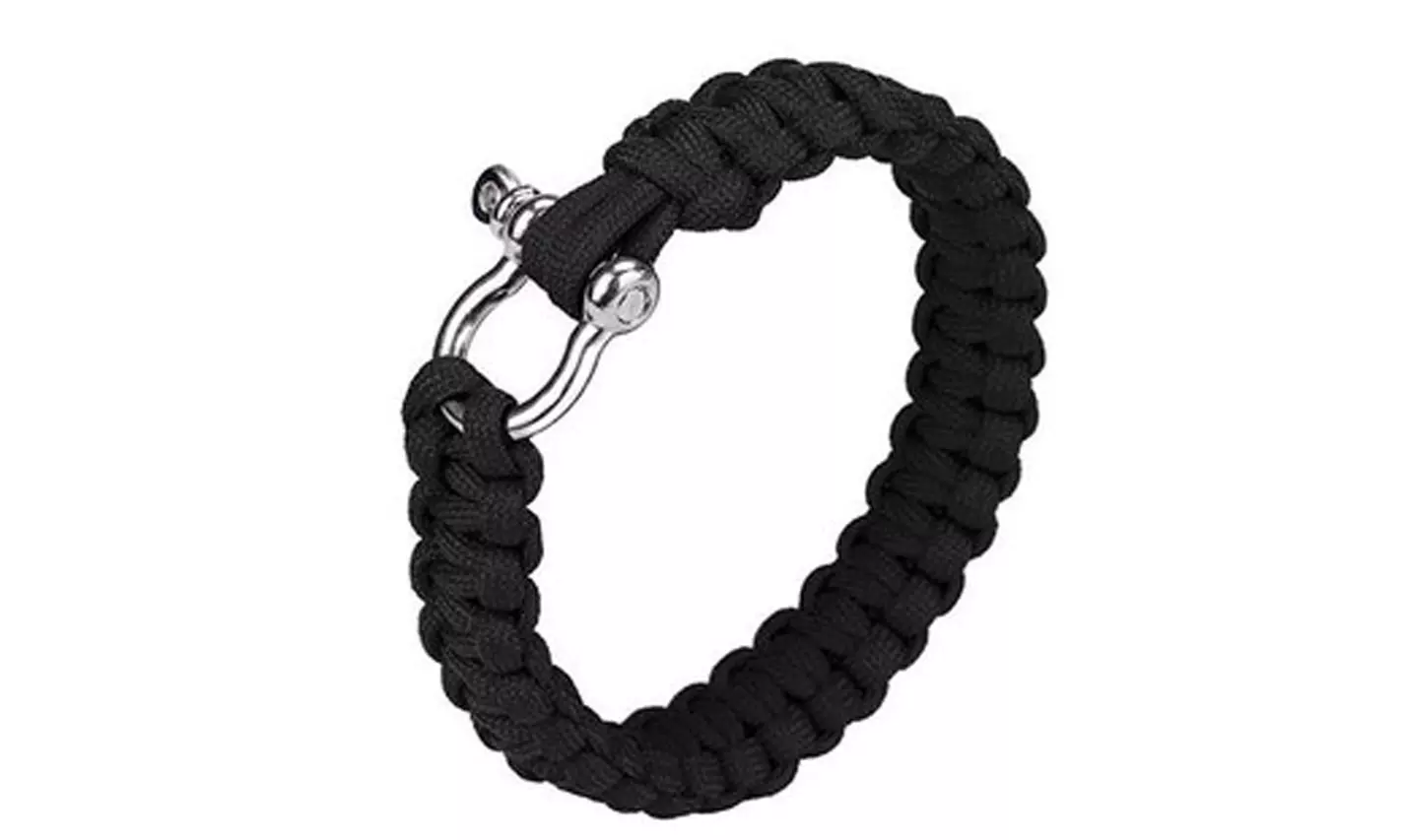 Survival Bracelet Rope Paracord With Stainless Steel Bow Shackle For Campers - Primary Image