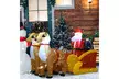 7 Ft Waterproof Inflatable Double Deer w/ Sled Christmas Decoration - Second Medium