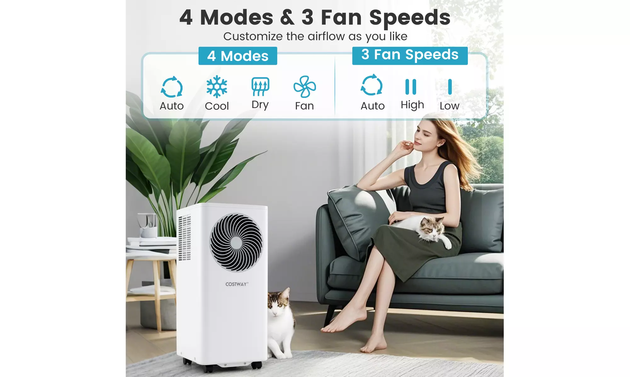 Costway Portable AC Unit with Fan & Dehumidifier