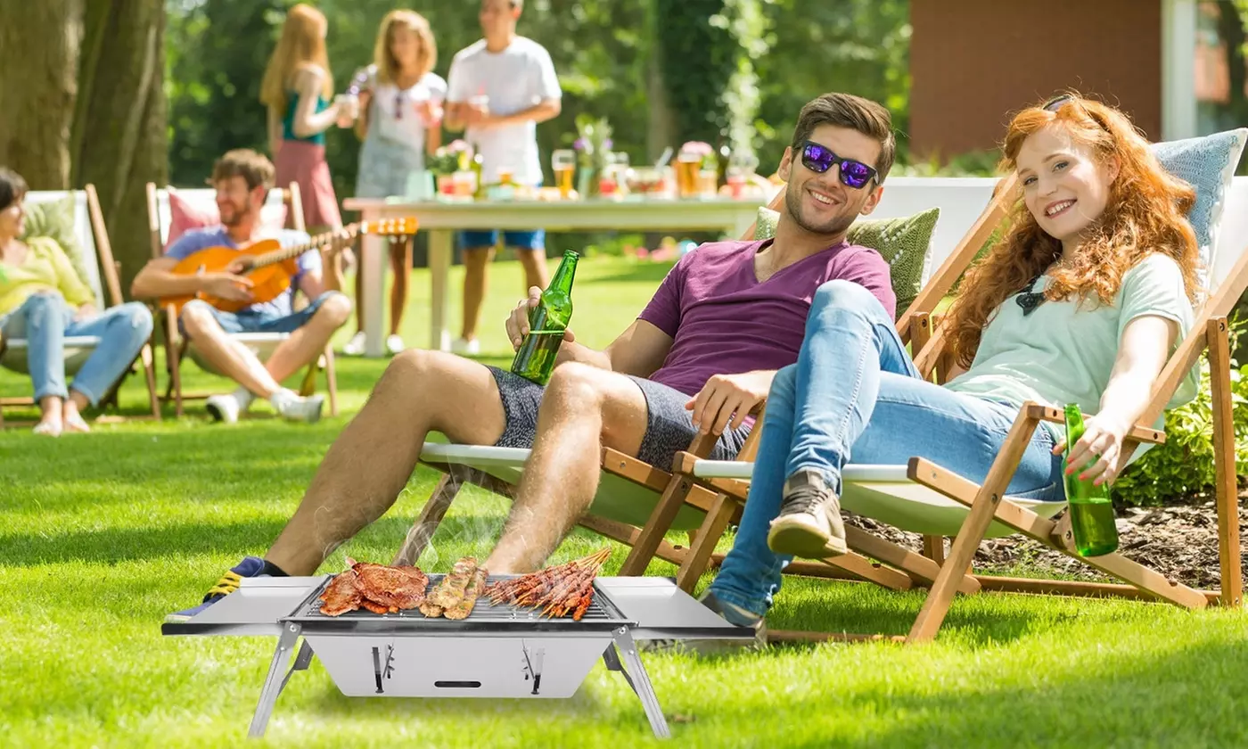 NewHome 3-in-1 Portable Charcoal Grill Fire Pit & Cooker for Camping BBQ