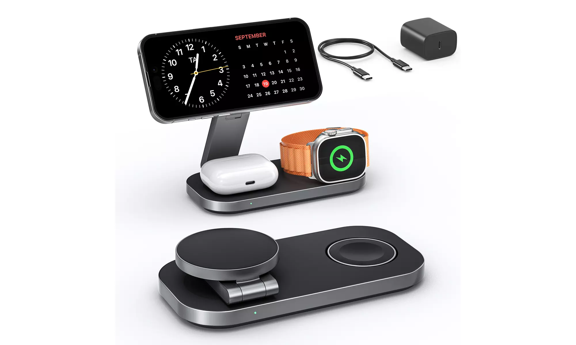 Waloo 3-in-1 Wireless Charging Stations for iPhone, Apple Watch & AirPods