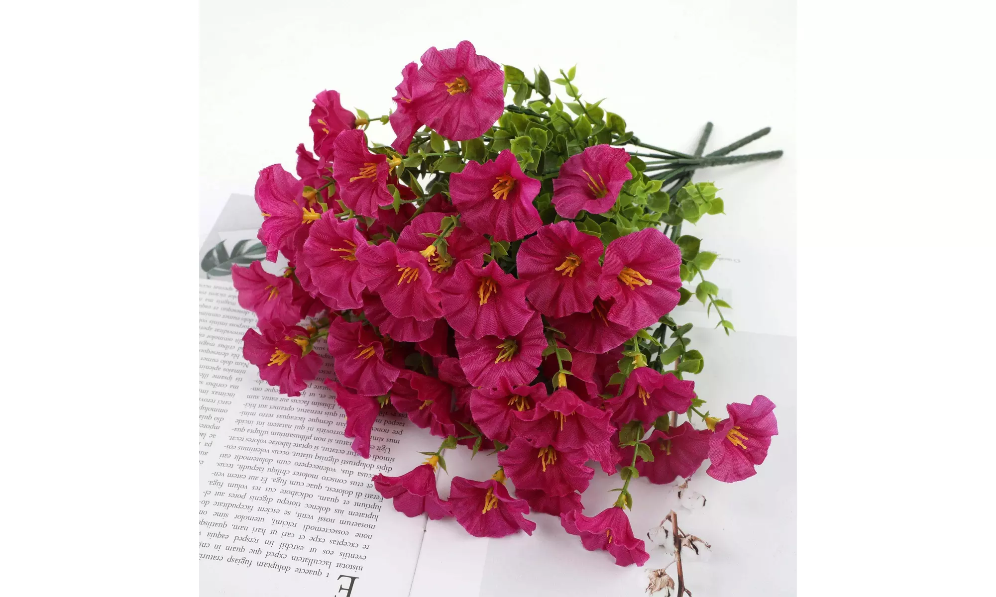 ItBelongs2U Artificial Morning Glory Flower No-Fade Plastic Greenery Bundles